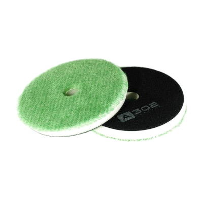 GREEN HYBRID WOOL CUTTING PAD - Гибридный полировальник - зеленая шерсть  на поролоне 150\160,A302