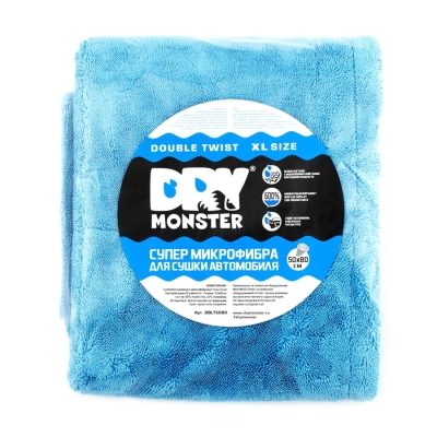 Dry Monster Микрофибра для сушки поверхностей DOUBLE TWIST XL ГОЛУБАЯ 50х80 см