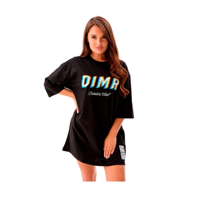 Футболка DIMR Glitch черная оверсайз, S