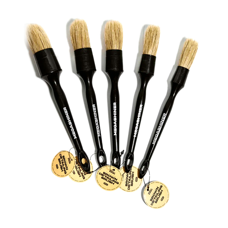 Кисть для детейлинга c натуральным ворсом Brown Detailing Brush 16, MegaShiner
