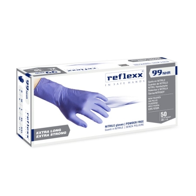 Перчатки резиновые, нитриловые фиолетовые R99-M, Reflexx
