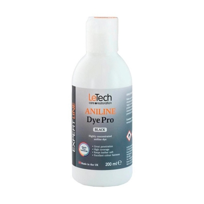 Leather Aniline Dye Black - анилиновый краситель для кожи 200 мл, Letech Professional