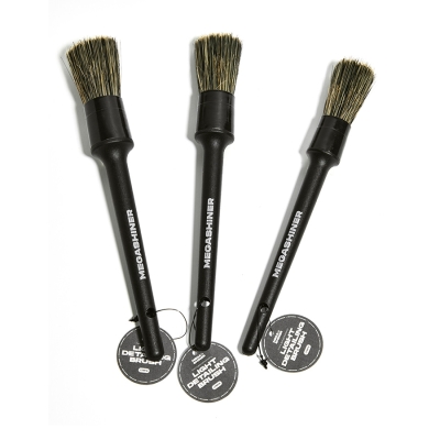 Набор кистей для детейлинга c натуральным ворсом Mini Brush Set, 3 шт, MegaShiner
