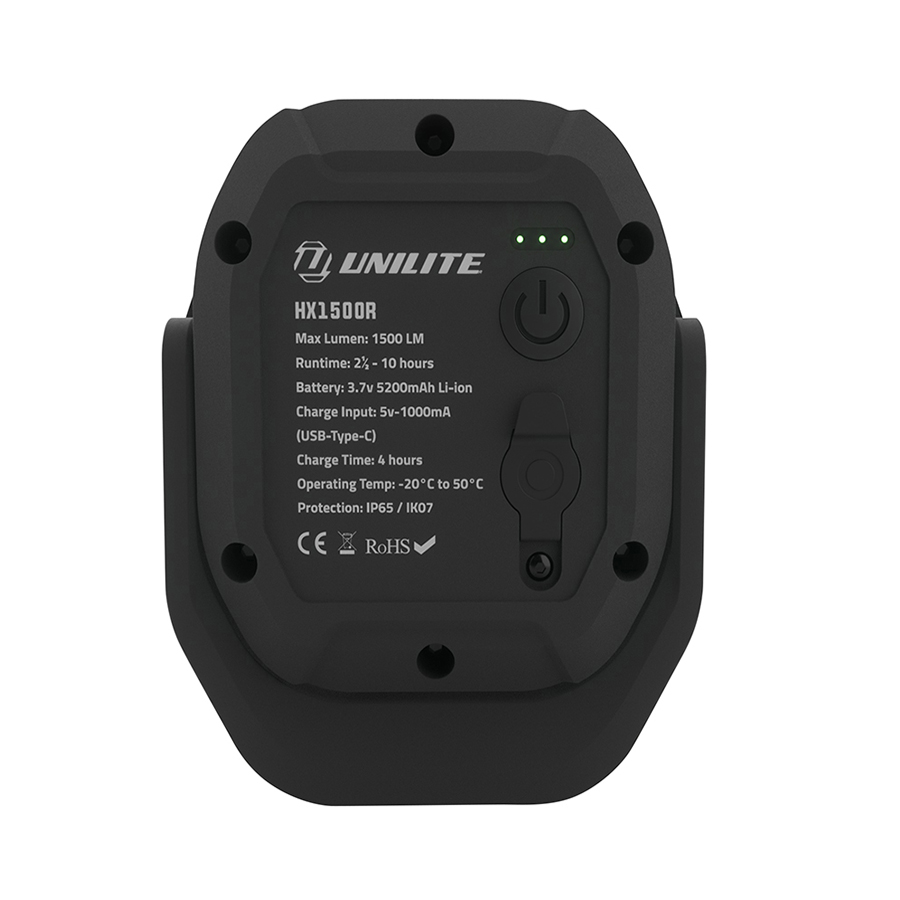HX1500R - Компактный dual led светильник 1500 Lm, 5200 mAh, IP65, UNILITE