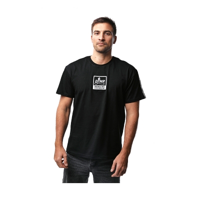 Футболка DIMR с вышивкой и лампасами черная, 2XL