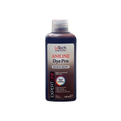Leather Aniline Dye Medium Brown - анилиновый краситель для кожи 145 мл, Letech Professional