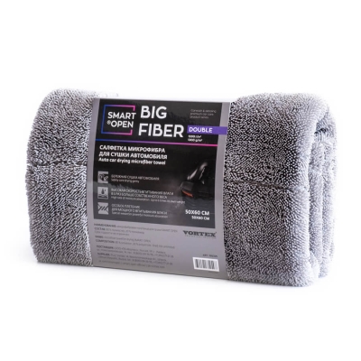 Big Fiber Double - салфетка микрофибра для сушки автомобиля 1200 г/м2, 50 x 60 см, Smart Open
