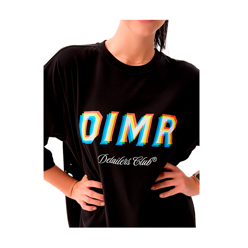 Футболка DIMR Glitch черная оверсайз, S