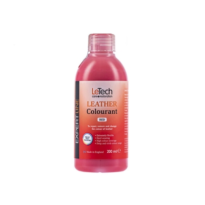 Leather Colourant Red - краска для кожи EXPERT LINE 200 мл, Letech Professional