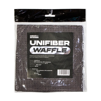 Микрофибра для стекол и зеркал UniFiber Glass 40 x 40 см, серая, MegaShiner