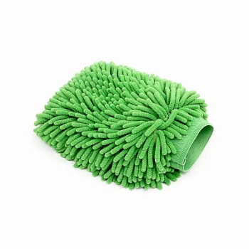 Варежка из микрофибры для мойки автомобиля Wash Mitt Plush Microfiber Green (G-02), 3D
