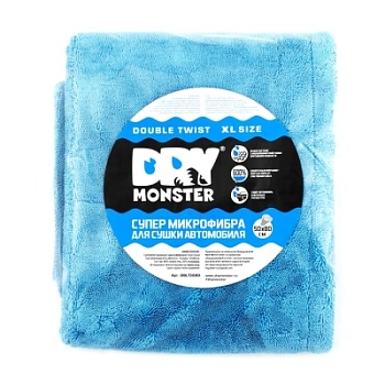 Dry Monster Микрофибра для сушки поверхностей DOUBLE TWIST XL ГОЛУБАЯ 50х80 см