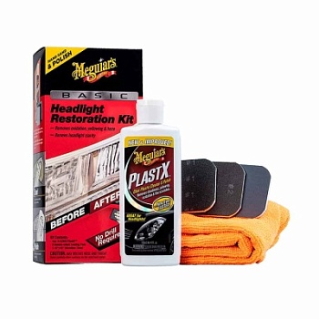 Basic Headlight Restoration Kit - Базовый набор для восстановления фар 118 мл, Meguiars 