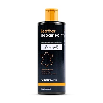 Ремонтная краска для кожи (Leather Repair Paint) Black 250 мл, Furniture Clinic