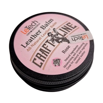 Натуральный бальзам для кожи с запахом Leather Balm Rose 60 мл, LeTech