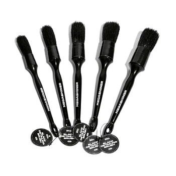 Набор кистей для детейлинга с натуральным ворсом Full Brush Set Black, 5 шт, MegaShiner