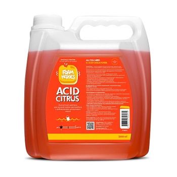Acid Citrus, кислотный шампунь для ручной мойки автомобиля 3 л, Foam Heroes