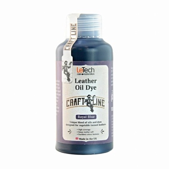 Leather Oil Dye Royal blue - краска для кожи масляная 100 мл, Letech Professional