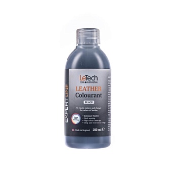 Leather Colourant Black - краска для кожи EXPERT LINE 200 мл, Letech Professional