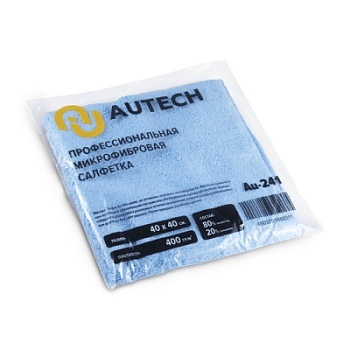 Микрофибровая салфетка 40х40 см голубая Au-241, Autech