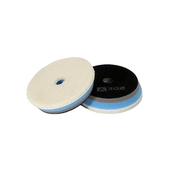 SANDWICH WOOL PAD - меховой полировальный круг сэндвич (синий) 80/15 мм, A302 
