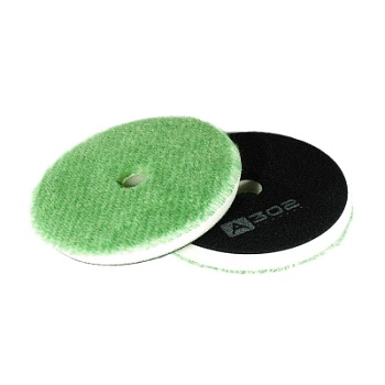 GREEN HYBRID WOOL CUTTING PAD - Гибридный полировальник - зеленая шерсть  на поролоне 125\135, A302