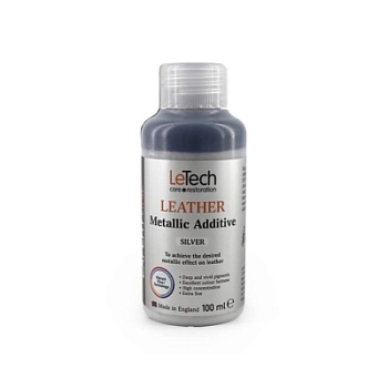 Leather Metallic Additiv Silver - краска для кожи металлик серебро 100 мл, Letech Professional