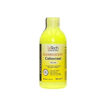 Leather Fluor Colourant Yellow - краска для кожи EXPERT LINE 200 мл, Letech Professional