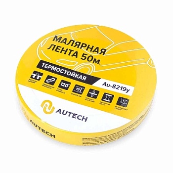 Маскирующая термостойкая лента желтая 19 мм x 50 м (Au-8219Y), Autech