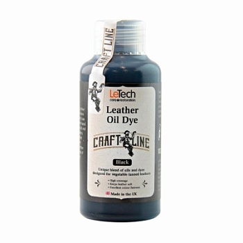 Leather Oil Dye Black - краска для кожи масляная 100 мл, Letech Professional