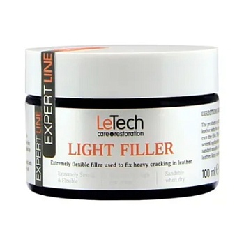 Leather Light Filler Black - жидкий ремонтный чёрный состав 100 мл, Letech Professional