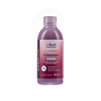 Leather Colourant Wine Red - краска для кожи EXPERT LINE 200 мл, Letech Professional