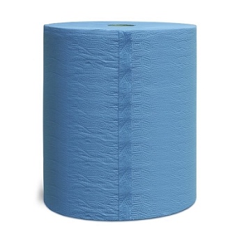 Двухслойные очищающие бумажные салфетки, синие, 36х38 см, рулон 500 шт, JETA PRO