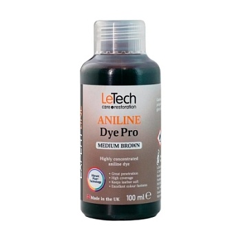 Leather Aniline Dye Medium Brown - анилиновый краситель для кожи 100 мл, Letech Professional