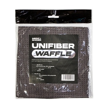 Микрофибра для стекол и зеркал UniFiber Glass 40 x 40 см, серая, MegaShiner