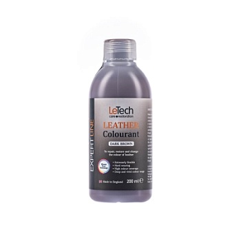 Leather Colourant Dark Brown - краска для кожи EXPERT LINE 200 мл, Letech Professional