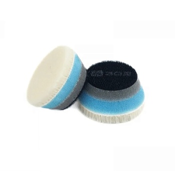 SANDWICH WOOL PAD - меховой полировальный круг сэндвич (синий) 35/45 мм, A302 