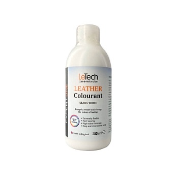 Leather Colourant Ultra White - краска для кожи EXPERT LINE 200 мл, Letech Professional
