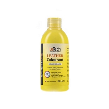 Leather Colourant Lemon Yellow - краска для кожи EXPERT LINE 200 мл, Letech Professional